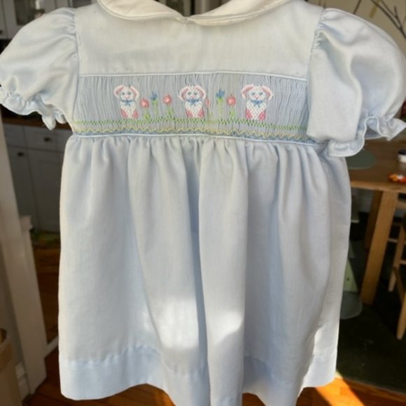 Easter dress, Petit Ami, light blue with crochet booties and headpiece - Picture 3 of 9